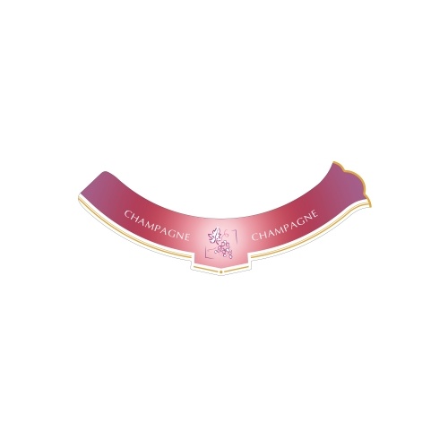 Collerette rose adhésive pour bouteille de Champagne