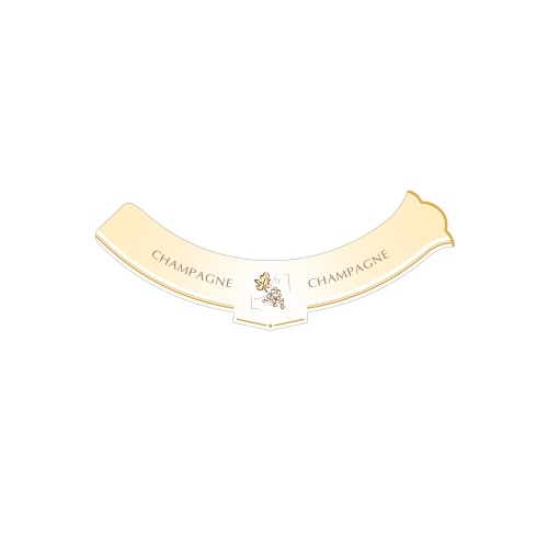Collerette blanche et crème adhésive pour bouteille de Champagne