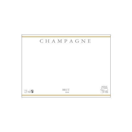 Étiquette de Champagne neutre avec un liseré or à chaud